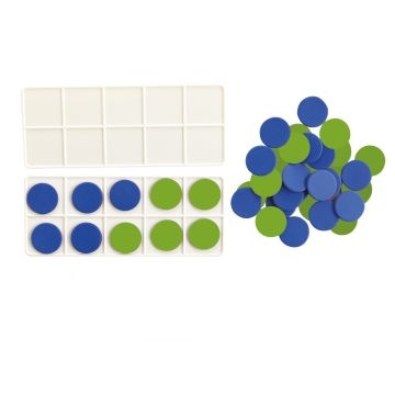 Ten Frames Tray And Counters - Set of 4