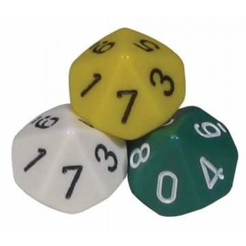 Dice - 10 Sided 16mm Numbered (10)