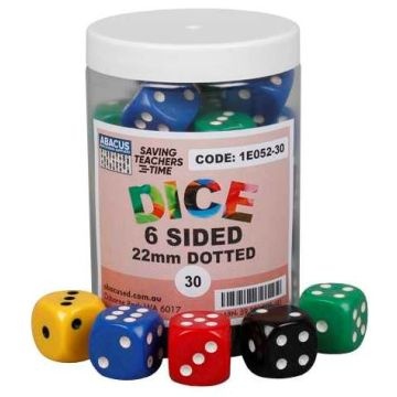 6-Sided 22mm Dotted (Jar of 30)
