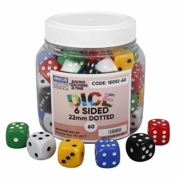 6-Sided 22mm Dotted (Jar of 60)