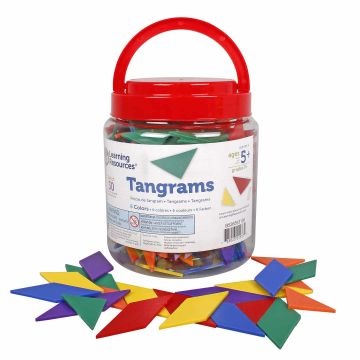 Jar of Tangrams (30 sets - 6 colours, 5 shapes)
