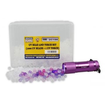 UV Beads and Torch Set - 1000 UV Beads and 1 UV Torch
