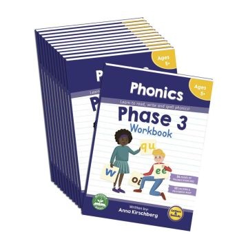 Phase 3 Workbook - Phonics (Set of 12)