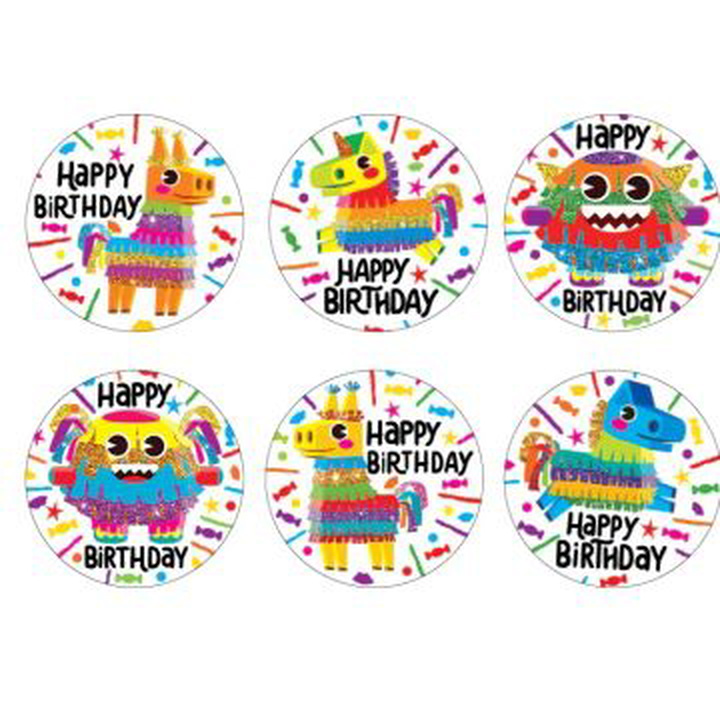 Birthday Piñata Stickers (Pack of 96)