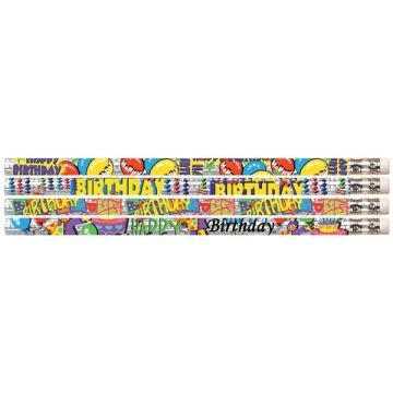 Happy Birthday Glitz Pencils - Pack of 100