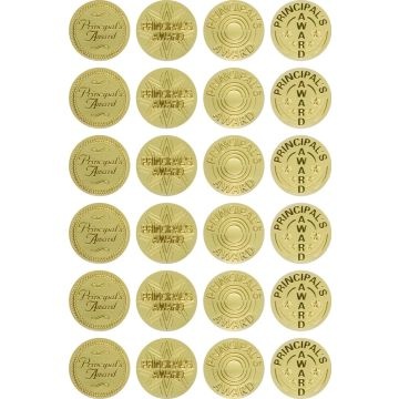 Golden Principal's Award Stickers - 29mm (Pack of 72)