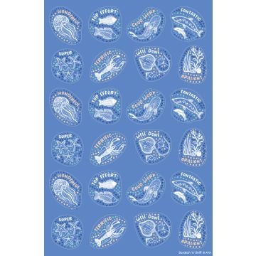 Wonderlands: Sea - Coconut Scented Stickers (Pack of 72)