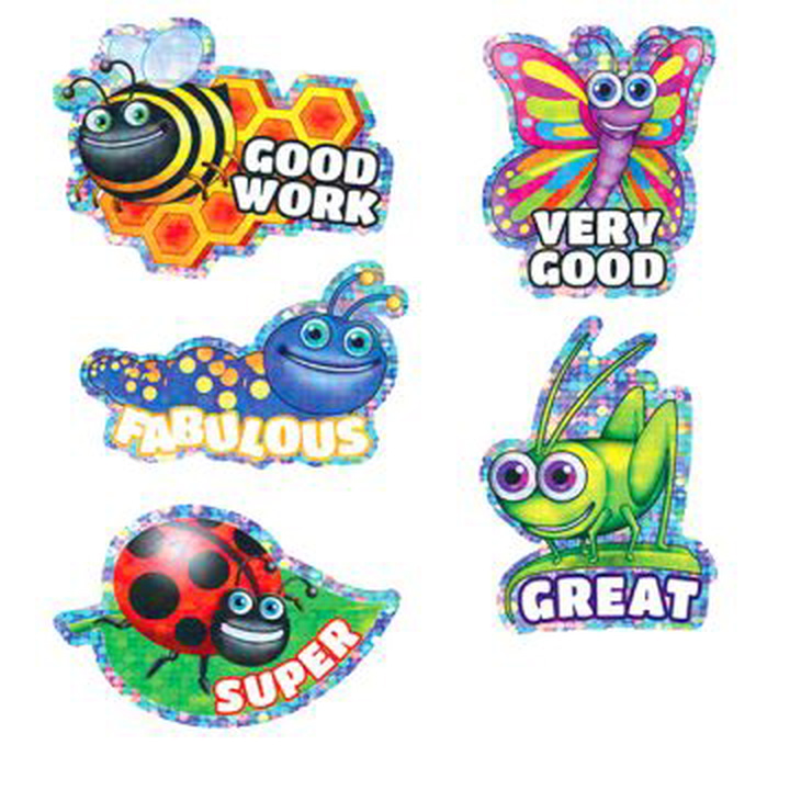 Bug Shapes Stickers - Hologram (Pack of 112) 