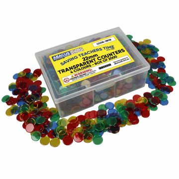 Transparent Counters - 22mm, 4 colours (Box of 2000)