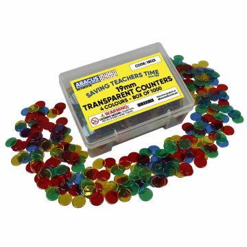 Transparent Counters (1000) - 4 colours - 19mm