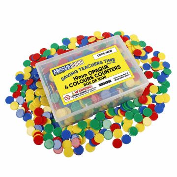 Opaque Counters - 19mm, 4 colours (Box of 1000)