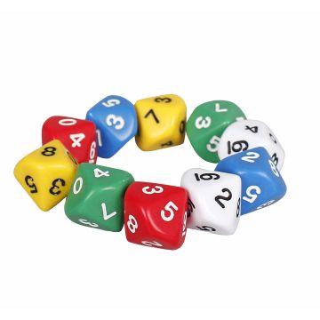 10-Sided Numbered Dice - 16mm (Pack of 10)
