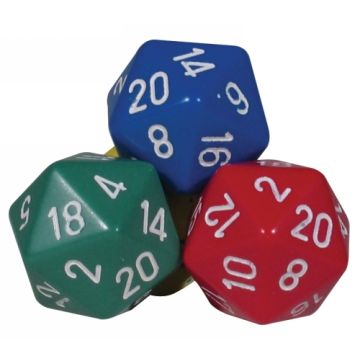 20-Sided Numbered Dice - 20mm (Pack of 10)