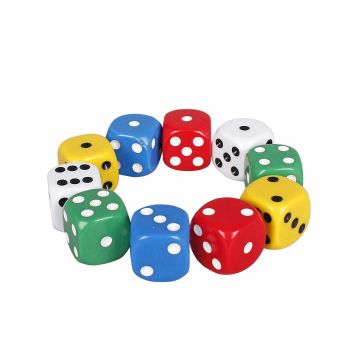 6-Sided Dotted Dice - 16mm (Pack of 10)