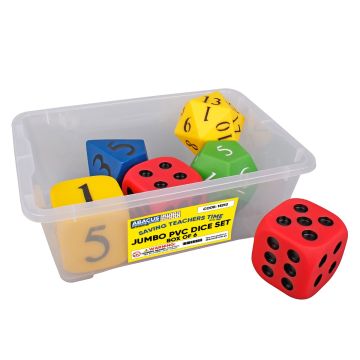 Jumbo PVC Dice Set - Box of 6