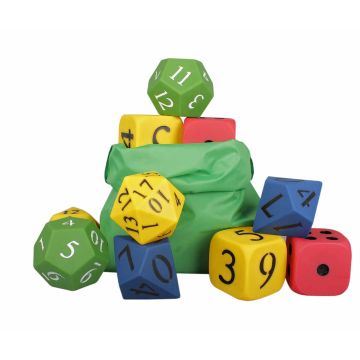 Jumbo PVC Dice - Assorted (Bag of 10)