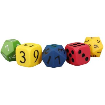 Jumbo PVC Dice - Assorted - Bag of 5