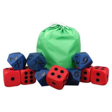 Jumbo PVC Dice - 6's and 10's - Bag of 10