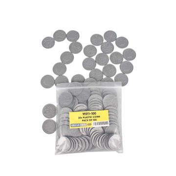 20c Plastic Coins - Pack of 100