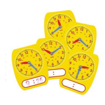 24 Hour Write-on/ Wipe-off Student Clocks - Pack of 5