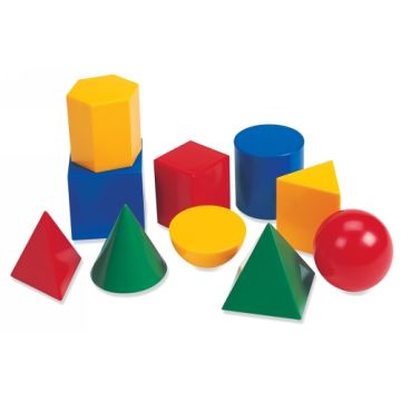 Large Plastic Geometric Solids - Set of 10
