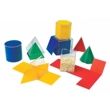 Folding Plastic Geometric Solids - Set of 16