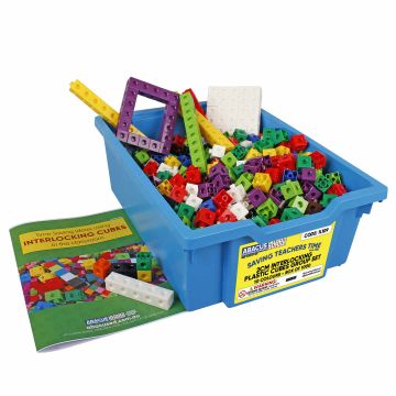 2cm Interlocking Plastic Cubes Group Set - 10 colours (Box of 1000)