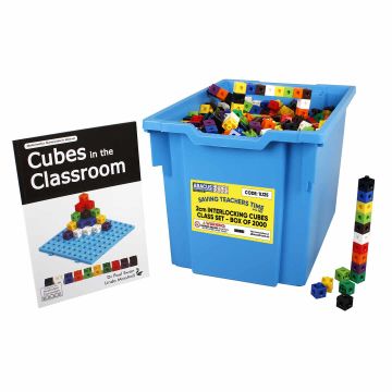 2cm Interlocking Plastic Cubes Class Set - 10 colours (Box of 2000)