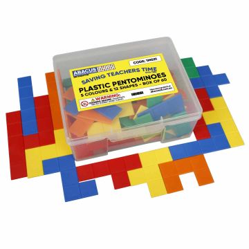 Plastic Pentominoes - 5 colours (Box of 60)