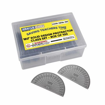 180° Protractor Class Set - Solid Design (Box of 100)