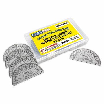180° Protractor Class Set - Solid Design (Box of 30)