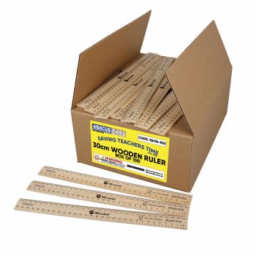 Wooden Ruler - 30cm (Box of 100)