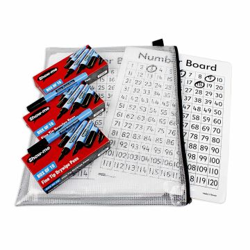 Student Whiteboard - 1-120 Numbered Whiteboard (30) wallet of boards and pens