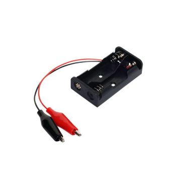Battery Holder - Dual AA with Alligator/Crocodile Clips (Pack of 30)