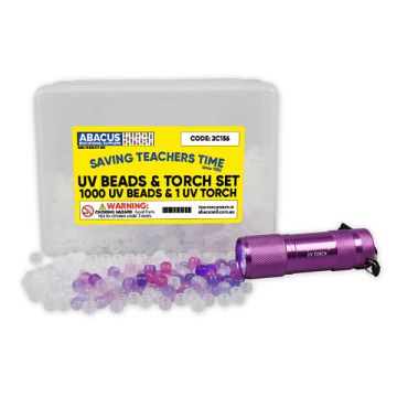 UV Beads and Torch Set - 1000 UV Beads and 1 UV Torch