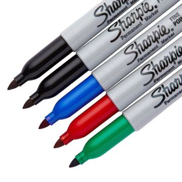 Permanent Marker - Assorted Colours (Pack of 5)