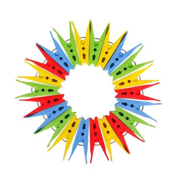 Coloured Pegs - Pack of 24 (4 Colours)
