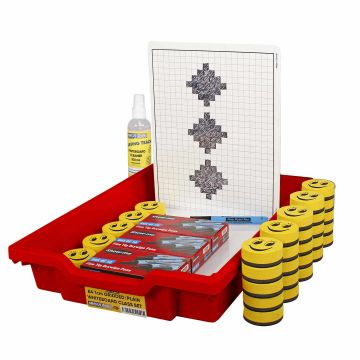 1cm Gridded/Plain A4 Student Whiteboard Class Kit - Box of 30