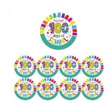 100 Days of School Stickers -35mm