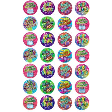 Happy Birthday Stickers - Pack of 84
