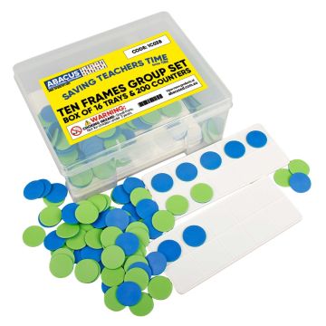 Ten Frames Group Set - Box of 16 trays and 200 counters