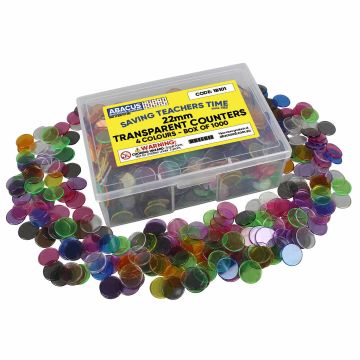Transparent Counters - 22mm, 4 colours (Box of 1000)