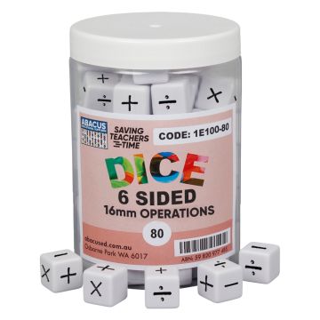 6-Sided Operations Dice - 16mm (Jar of 80)
