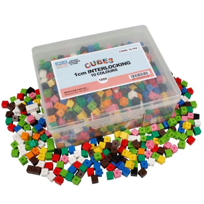 Interlocking 1cm Plastic (1000) Abacus Educational Suppliers