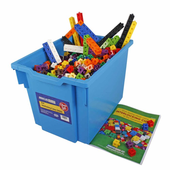 Interlocking 2cm Plastic Cubes Class Set Abacus Educational Suppliers