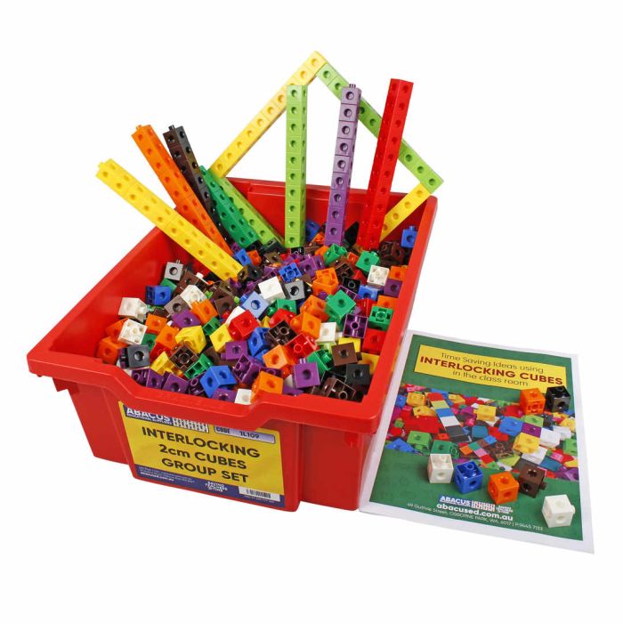 Interlocking 2cm Plastic Cubes Group Set Abacus Educational Suppliers