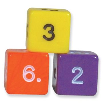 6-Sided Numbered Dice - 16mm (Pack of 10)